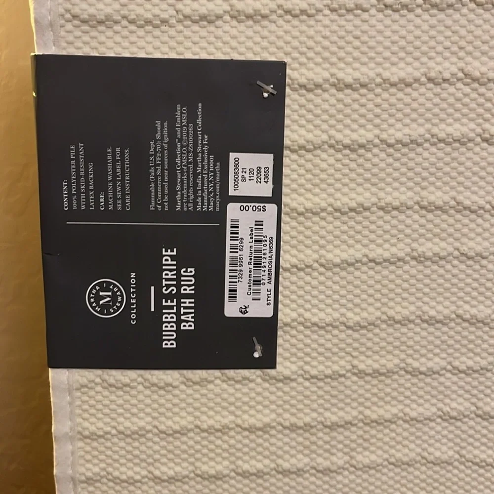 NWT - Martha Stewart Bubble Stripe Bath Rug